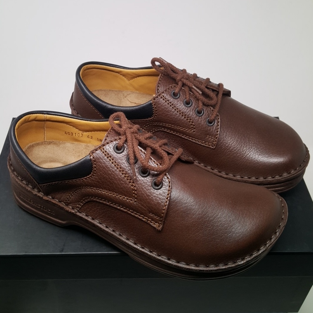 Birkenstock Brown Pebbled Leather Oxfords L11 M9